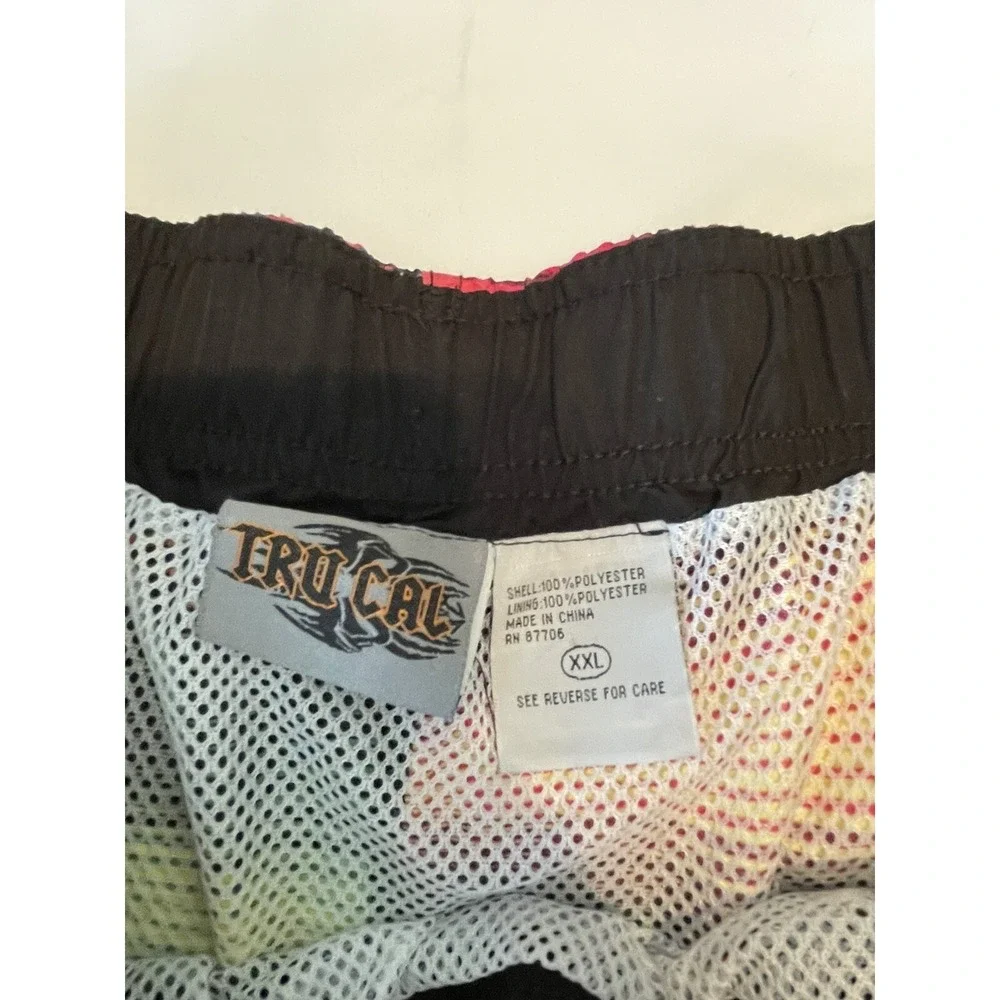 Men's Tru Cal Multi Color Board Shorts‎ XXL 2XL Swim Trunks Geometric Lined